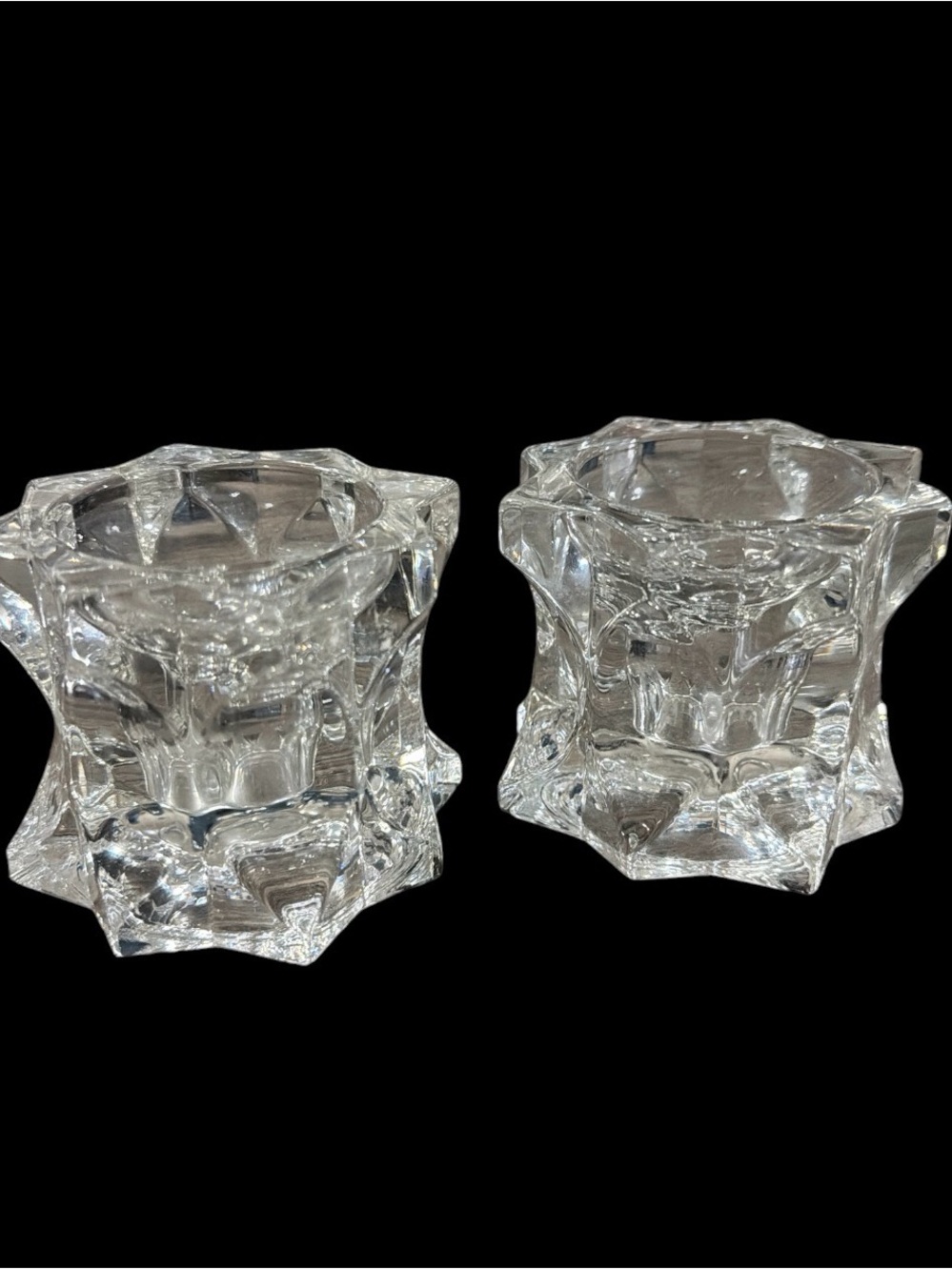Vintage crystal candle holders Mikasa "Sparkling Star" design